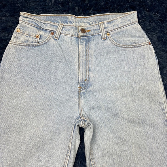 |•LEVI'S•| 521 Tapered Fit Tapered Leg Light Wash Jeans Size 12 Petite Rare - Picture 10 of 15